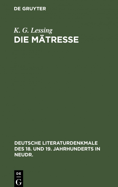 Book Die Matresse K. G. Lessing