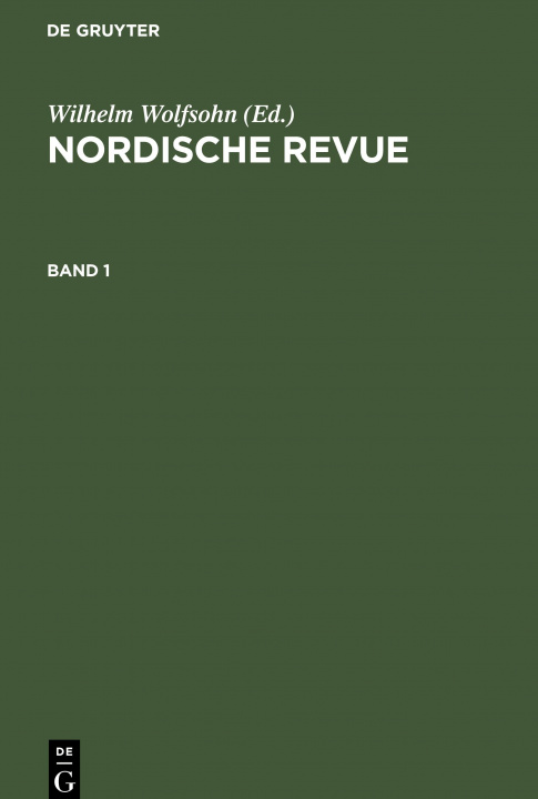 Kniha Nordische Revue. Band 1 