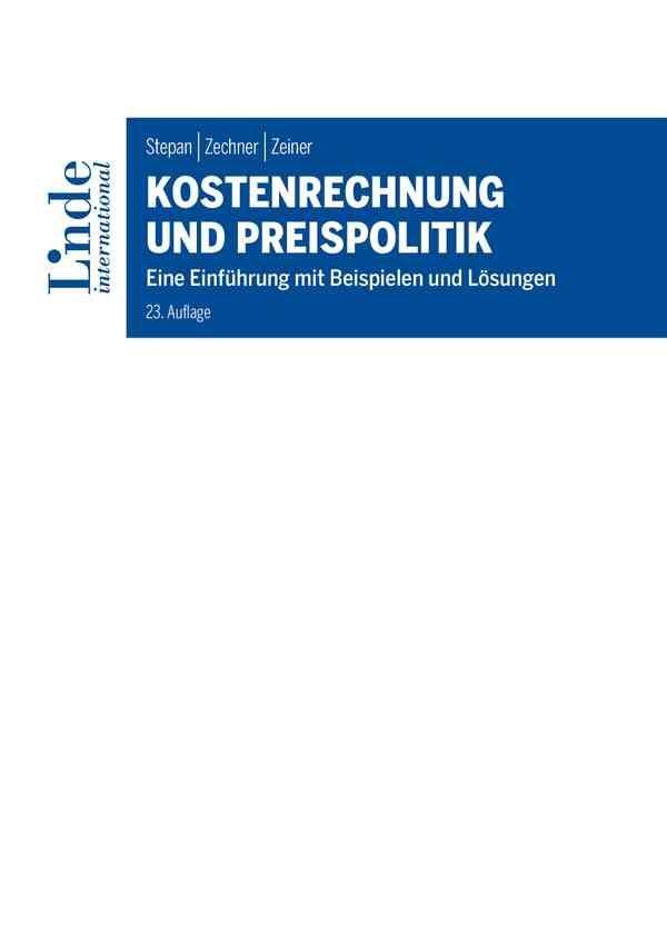 Carte Kostenrechnung und Preispolitik Josef Zechner