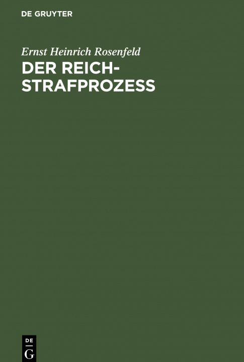 Kniha Der Reich-Strafprozess 