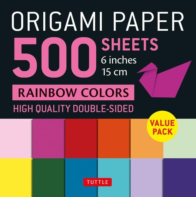 Kalendář/Diář Origami Paper 500 sheets Rainbow Colors 6" (15 cm) 