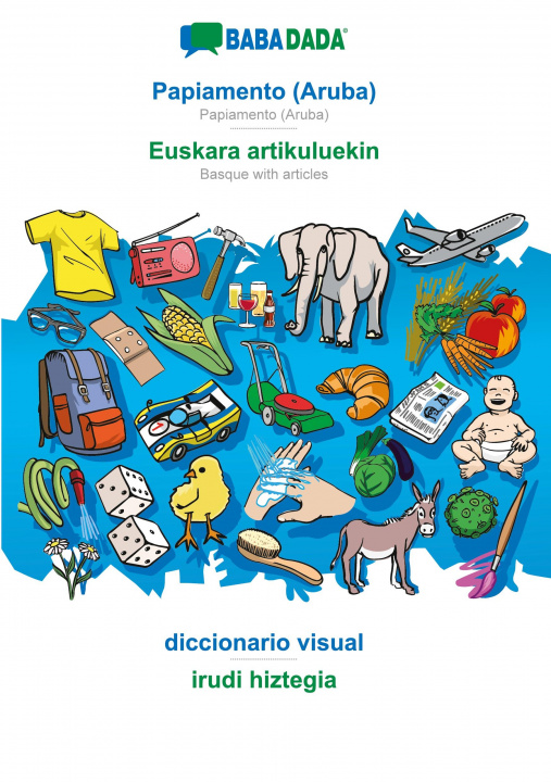 Carte BABADADA, Papiamento (Aruba) - Euskara artikuluekin, diccionario visual - irudi hiztegia 