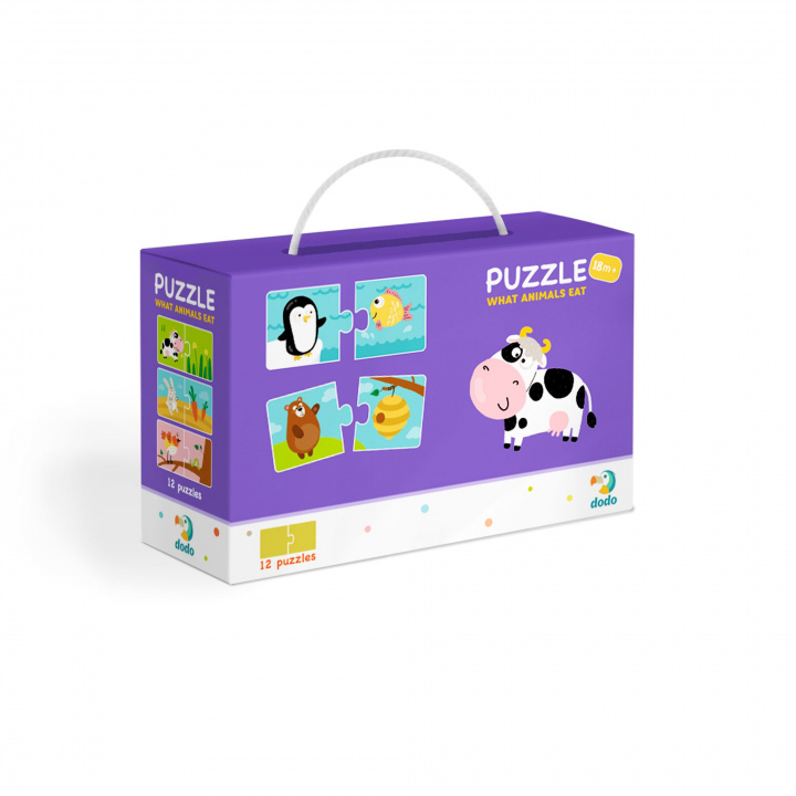 Jeu/jouet Puzzle 12 Duo Co jedzą zwierzęta DOP300118 