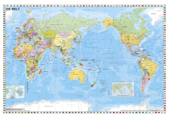 Nyomtatványok Weltkarte pazifikständisch politisch 