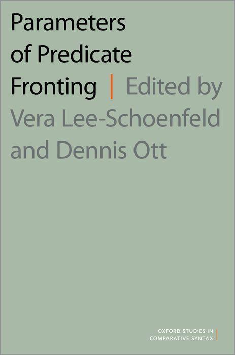 Buch Parameters of Predicate Fronting Vera Lee-Schoenfeld