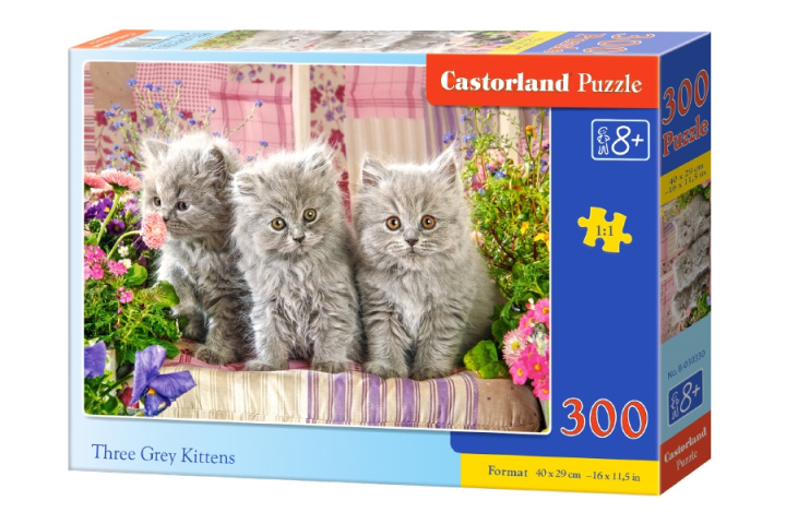 Książka Puzzle 300 Szare kocięta B-030330 