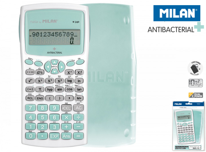 Kniha Kalkulator naukowy Milan M240 antibacterial zielony 
