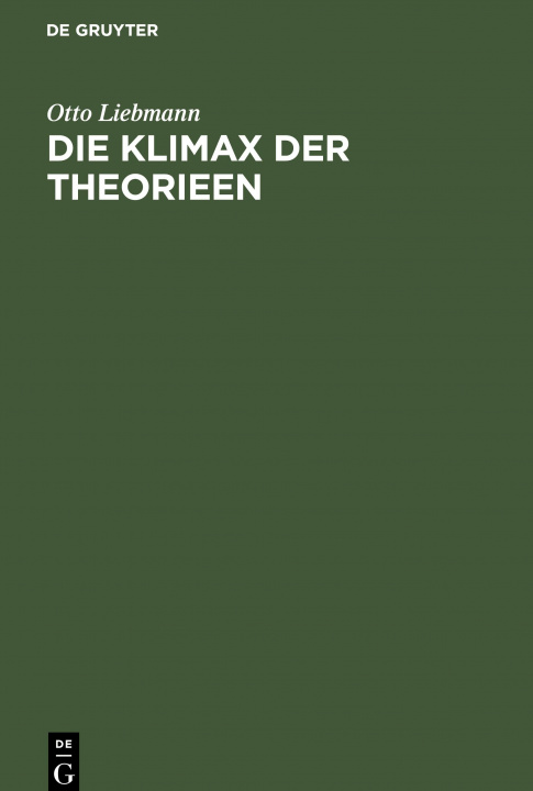 Livre Die Klimax Der Theorieen 