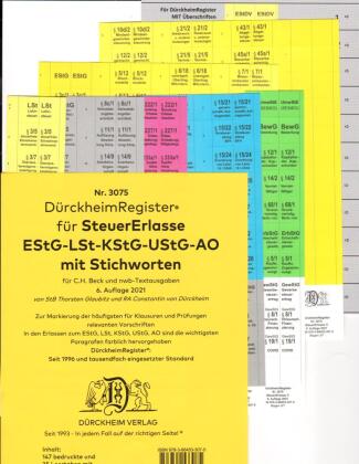 Knjiga DürckheimRegister® STEUERERLASSE 2022 MIT STICHWORTEN Constantin von Dürckheim