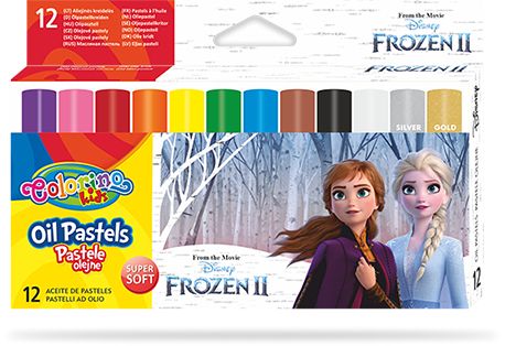 Articole de papetărie Pastele olejne Colorino Kids trójkątne 12 kolorów Frozen 