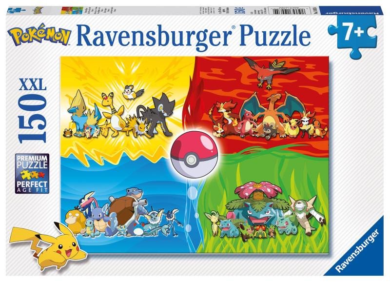 Játék Ravensburger Puzzle - Druhy Pokémonů 150 XXL dílků 