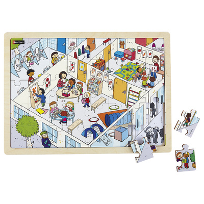 Knjiga Puzzle bois juxtaposable - L'école 