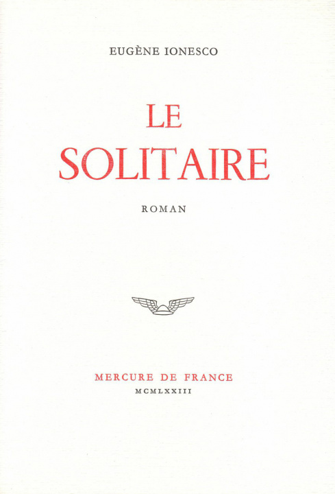 Knjiga Le Solitaire Ionesco