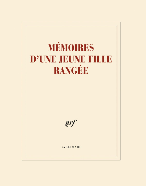 Könyv Cahier "Mémoires d'une jeune fille rangée" (papeterie) 