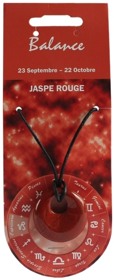Kniha Pendentif Pierre Ronde Percée - Balance - Jaspe Rouge 