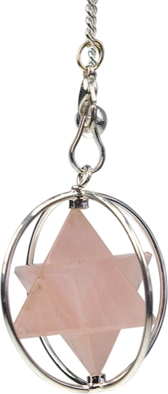 Carte Pendule Merkaba encerclé Quartz rose 