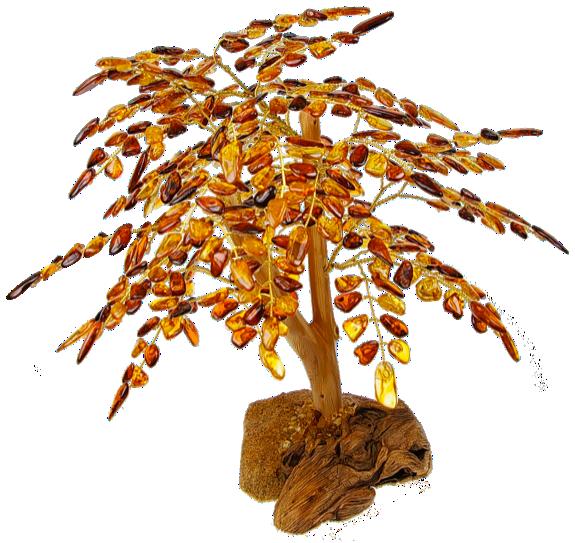 Kniha Arbre du bonheur - Ambre cognac mixé 24 cm 