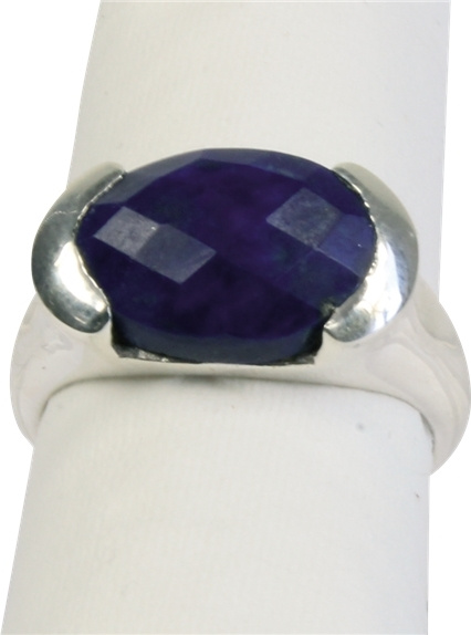 Knjiga Bague argent Lapis Lazuli facetté - Taille 53 