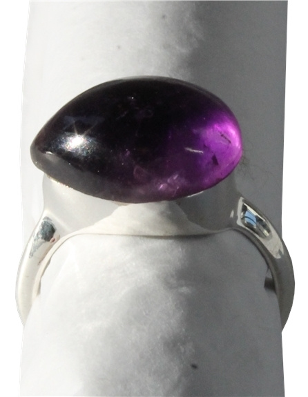 Knjiga Bague argent pierre polie bombée Améthyste - T56 