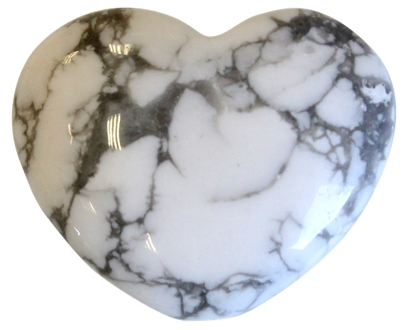 Knjiga Cœur Bombé - Howlite Blanche - 2 cm 