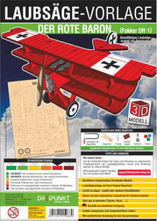 Book 3D Laubsägevorlage Der Rote Baron (Dreidecker Fokker DR 1) 