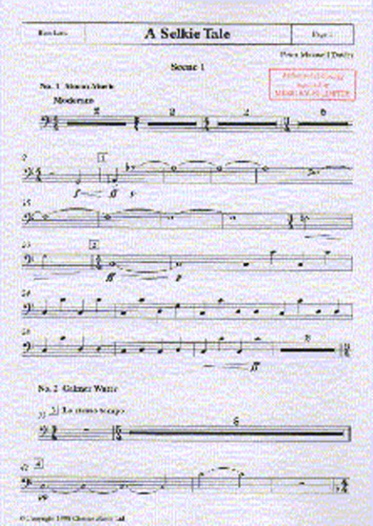 Knjiga PETER MAXWELL DAVIES: A SELKIE TALE BASS PART MAXWELL DAVIES