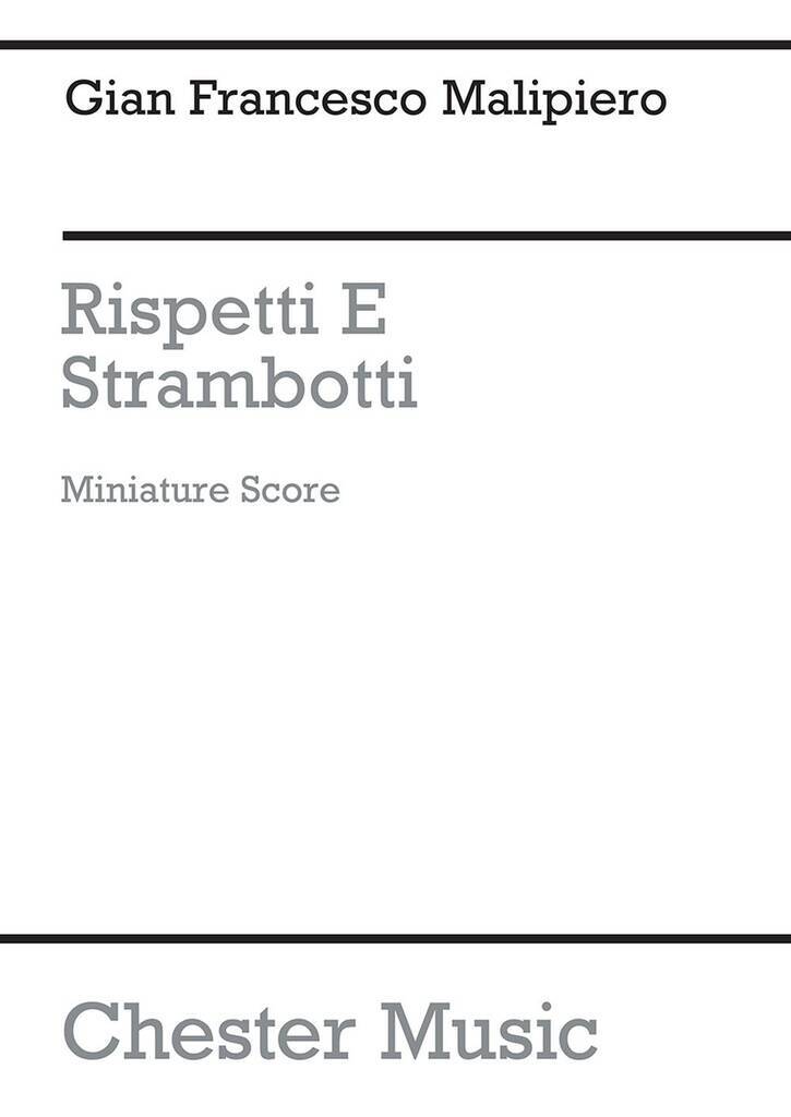 Książka MALIPIERO: RISPETTI E STRAMBOTTI STRING QUARTET (MINIATURE SCORE) MALIPIERO