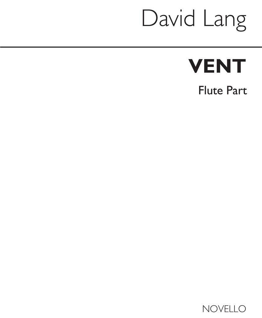 Knjiga DAVID LANG: VENT FOR FLUTE AND PIANO LANG