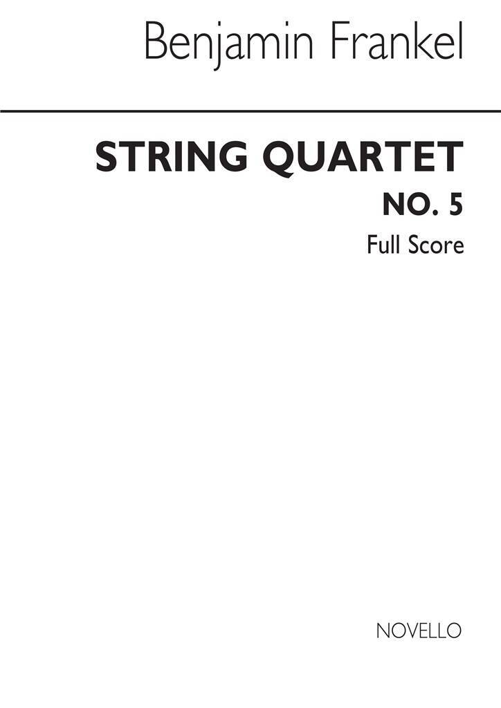 Knjiga FRANKEL: STRING QUARTET NO.5 (SCORE) FRANKEL