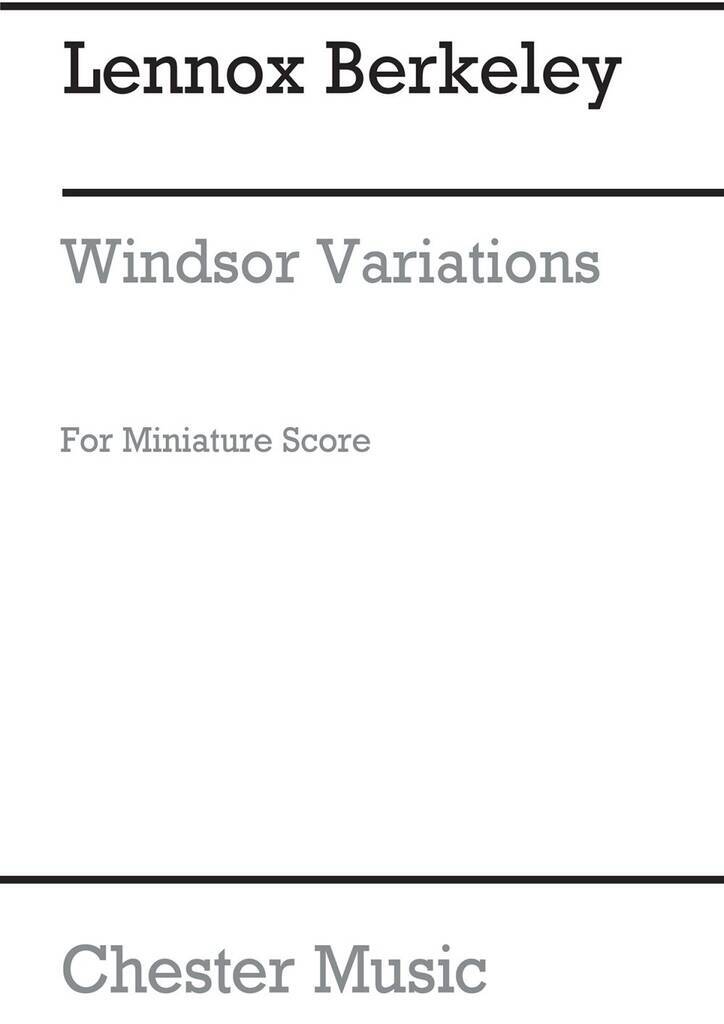 Knjiga LENNOX BERKELEY: WINDSOR VARIATIONS OP.75 (MINIATURE SCORE) BERKELEY