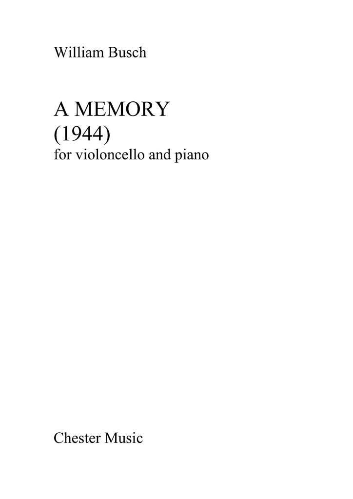 Book WILLIAM BUSCH: A MEMORY BUSCH