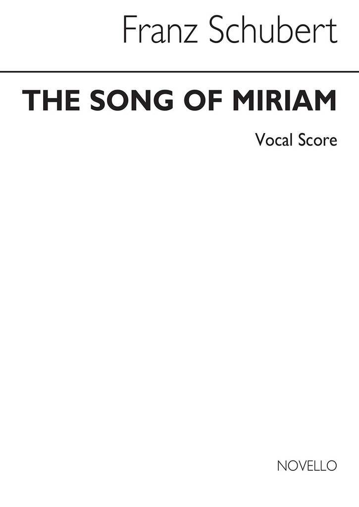 Knjiga SCHUBERT SONG OF MIRIAM V/S SCHUBERT