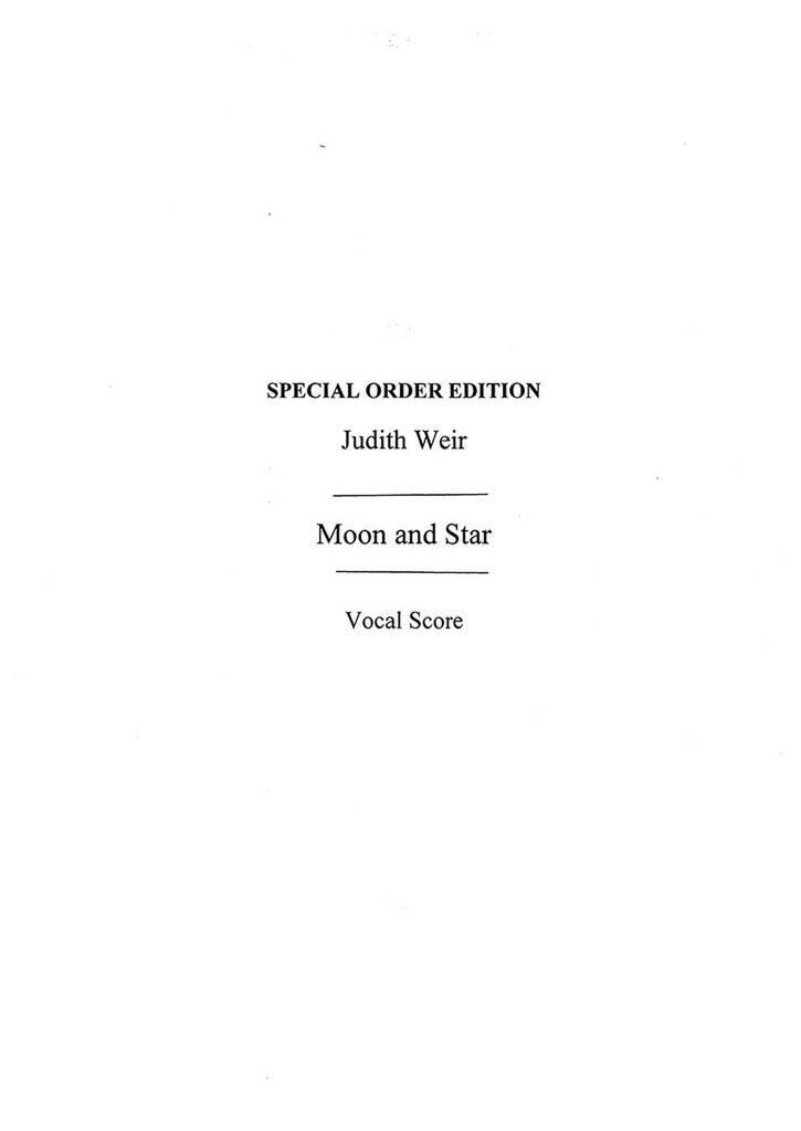 Knjiga JUDITH WEIR: MOON AND STAR (VOCAL SCORE) CHANT WEIR