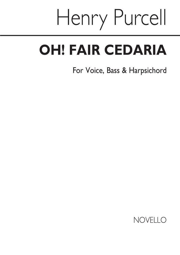 Book PURCELL, H OH! FAIR CEDARIA VCE/CONTINUO PURCELL