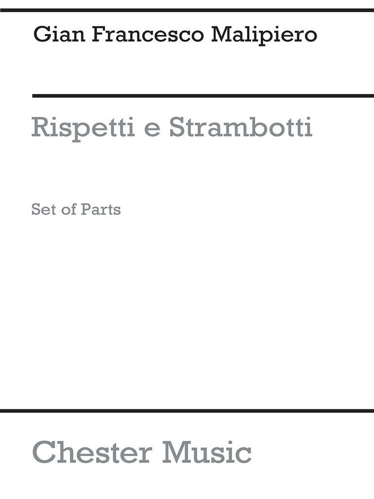 Boek GIAN FRANCESCO MALIPIERO: RISPETTI E STRAMBOTTI (STRING QUARTET) MALIPIERO