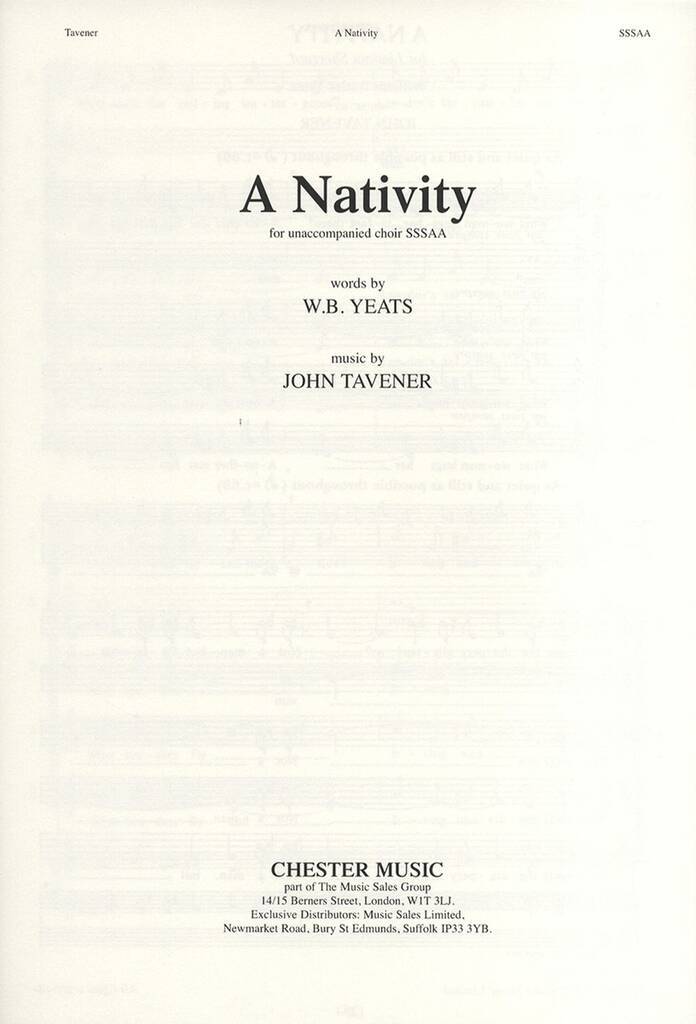 Knjiga JOHN TAVENER: A NATIVITY TAVENER