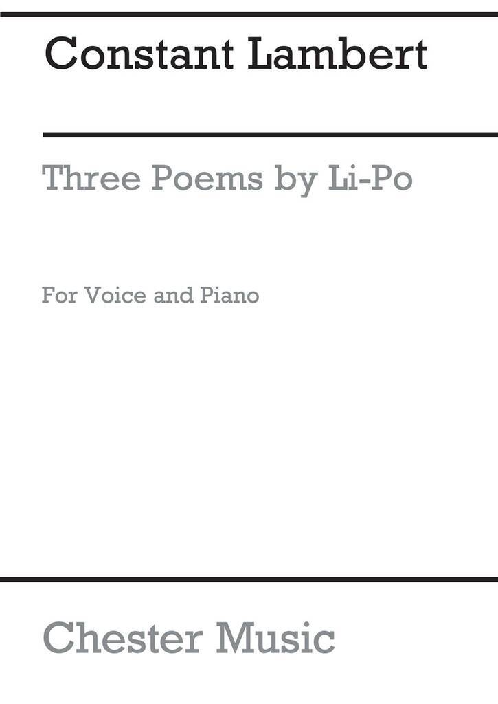 Knjiga CONSTANT LAMBERT: THREE POEMS OF LI-PO LAMBERT