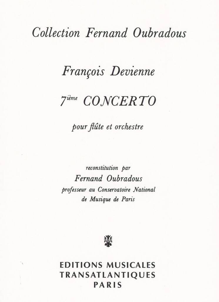 Knjiga FRANCOIS DEVIENNE: 7EME CONCERTO DEVIENNE
