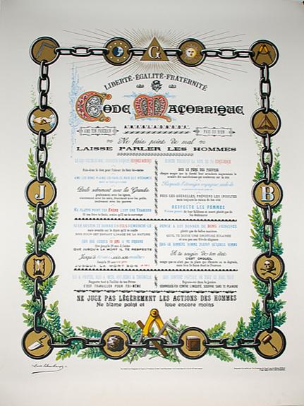 Tiskani izdelki Poster "Code maçonnique" 