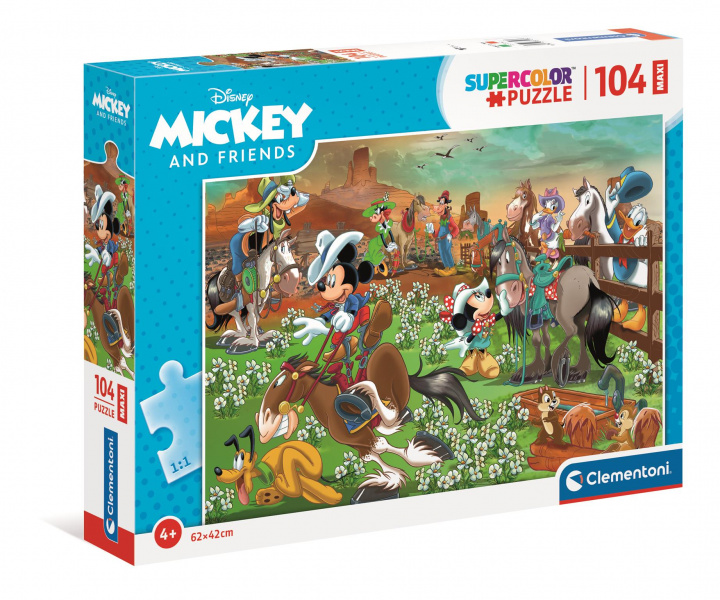 Kniha Puzzle 104 maxi super color Mickey&Przyjaciele 23759 