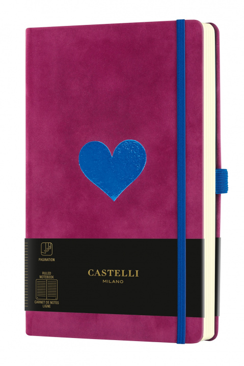 Kniha CARNET VELLUTO GRAND FORMAT LIGNE HEART CASTELLI