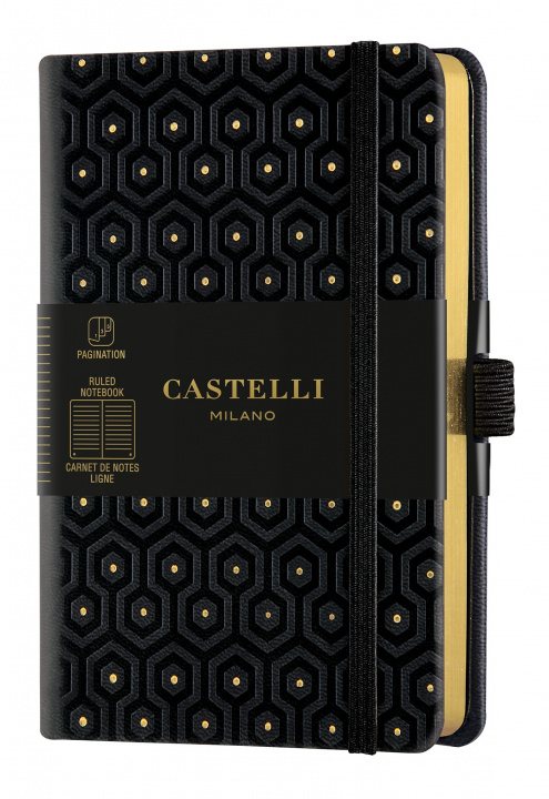 Naptár/Határidőnapló Carnet C&G poche ligne honeycomb gold CASTELLI