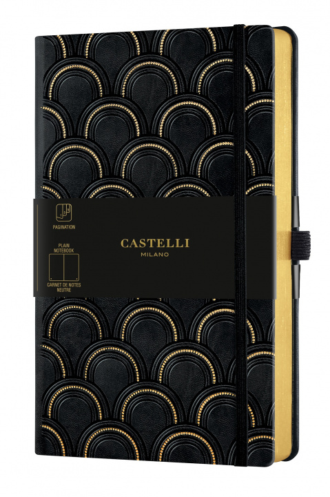 Carte Carnet C&G grand format uni art deco gold CASTELLI