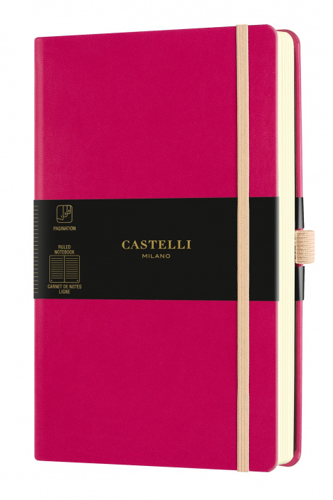 Kniha CARNET AQUARELA GRAND FORMAT LIGNE AMARANTH CASTELLI