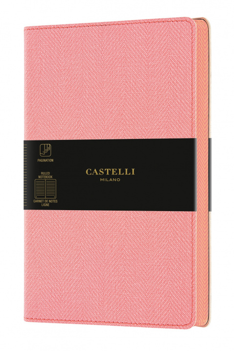 Carte Carnet Harris grand format ligné rose CASTELLI
