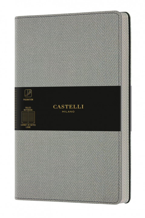 Carte Carnet Harris grand format ligné gris CASTELLI