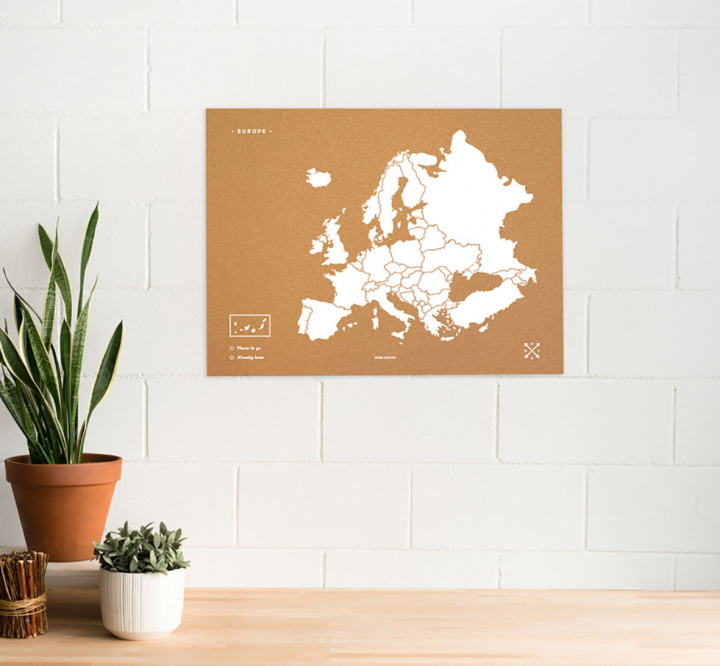 Könyv WOODY MAP XL - EUROPE BLANC 90 CM X 60 CM 