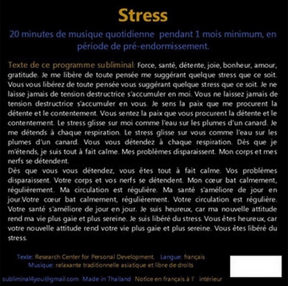 Zvok Programme Subliminal Audio - Stress 