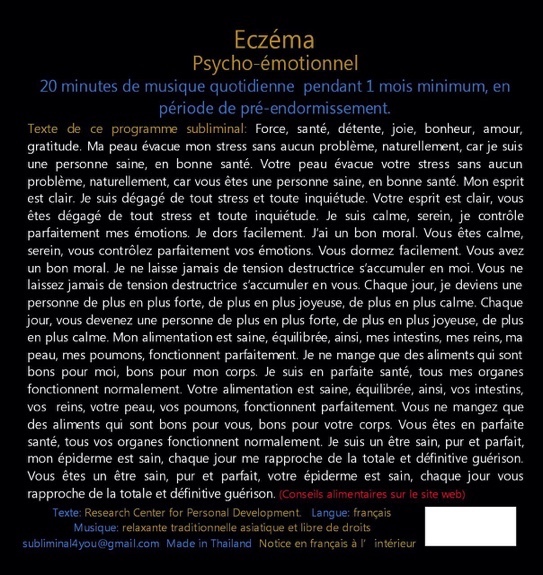 Zvok Programme Subliminal Audio - Eczéma 