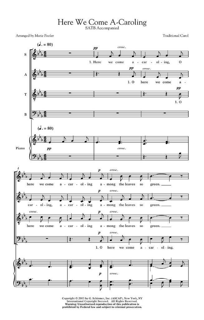 Βιβλίο ARR. MARIE POOLER: HERE WE COME A-CAROLING CHANT POOLER